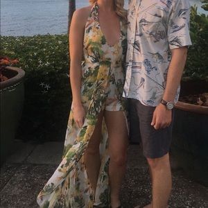 Red Dress Boutique tropical high low shorts maxi